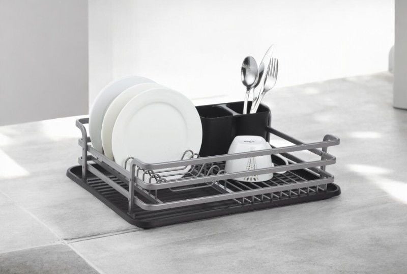 Paslanmaz Alüminyum Tek Katlı Füme Bulaşıklık Modern Tabaklık