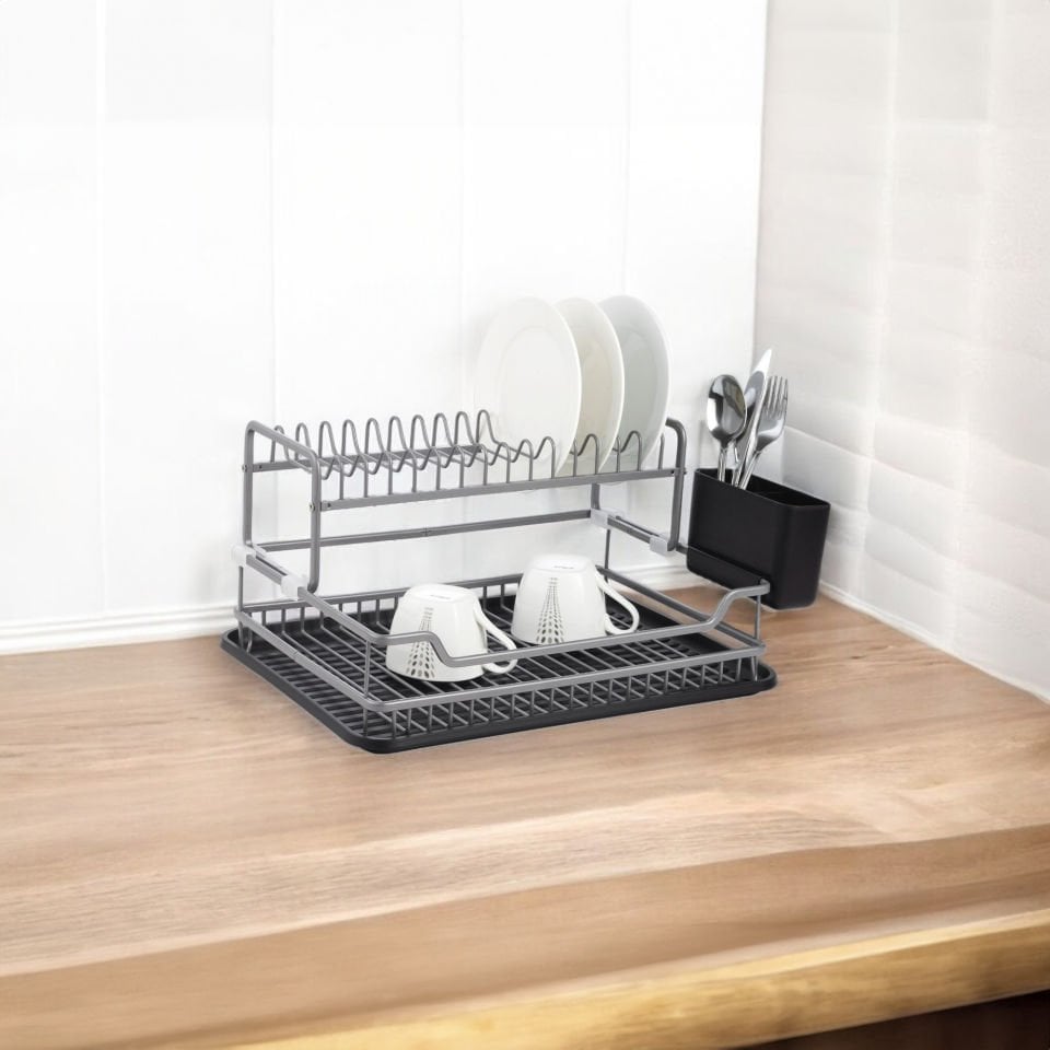 Paslanmaz Alüminyum İki Katlı Füme Bulaşıklık Modern Tabaklık