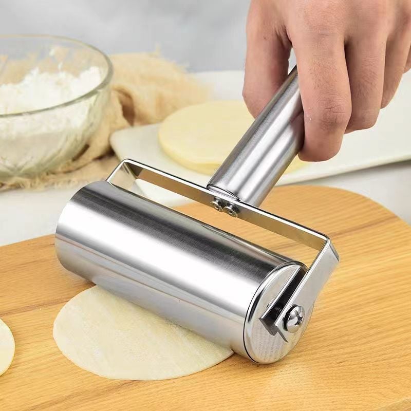 Metal Saplı Rulo Hamur Açıcı Merdane Pürüzsüz Oklava Pizza Börek Açma Silindir
