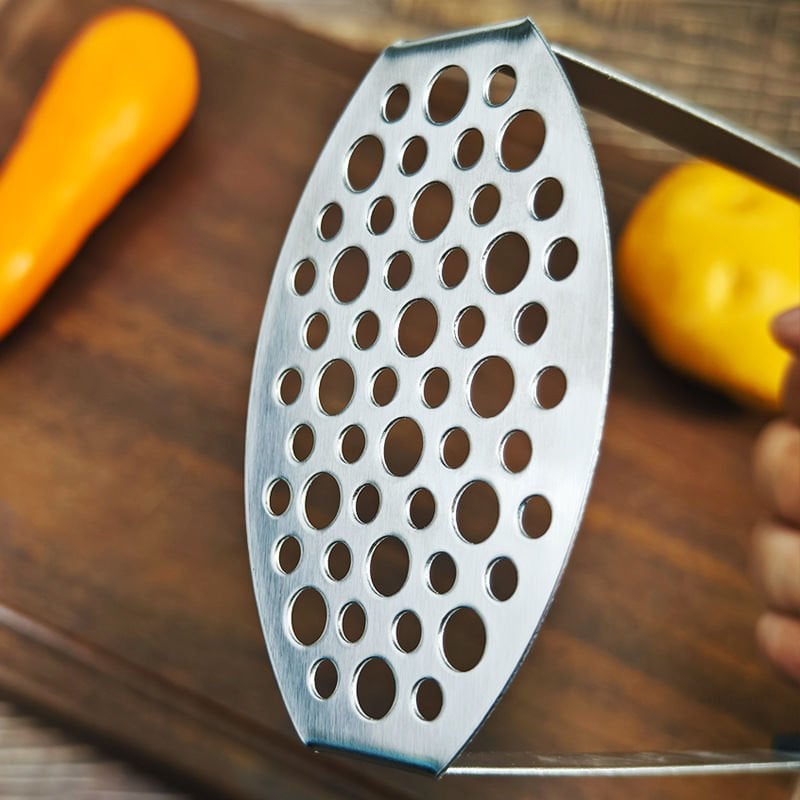 Paslanmaz Çelik Silikon Saplı Ergonomik Patates Ezici - Püre Yapıcı