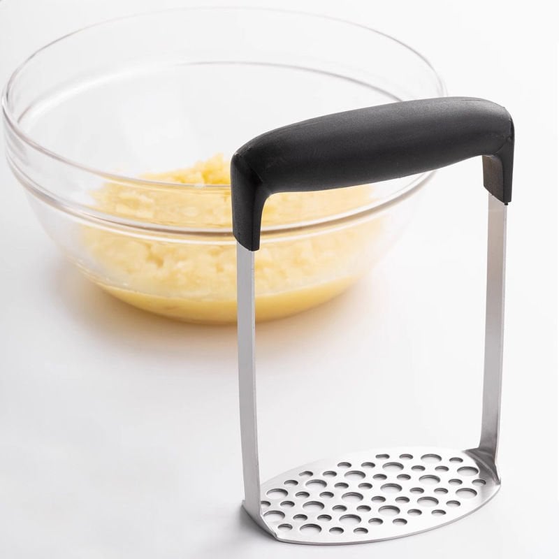 Paslanmaz Çelik Silikon Saplı Ergonomik Patates Ezici - Püre Yapıcı