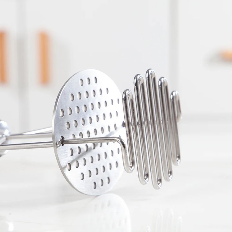 Paslanmaz Çelik Silikon Saplı Ergonomik Patates Ezici - Püre Yapıcı