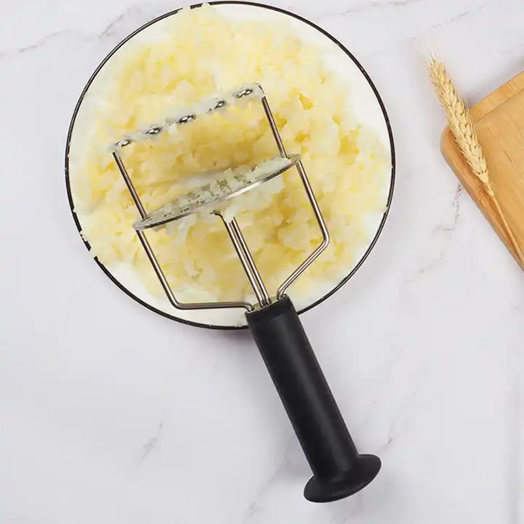 Paslanmaz Çelik Silikon Saplı Ergonomik Patates Ezici - Püre Yapıcı