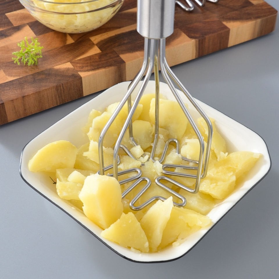 Paslanmaz Çelik Ergonomik Patates Ezici - Püre Yapıcı