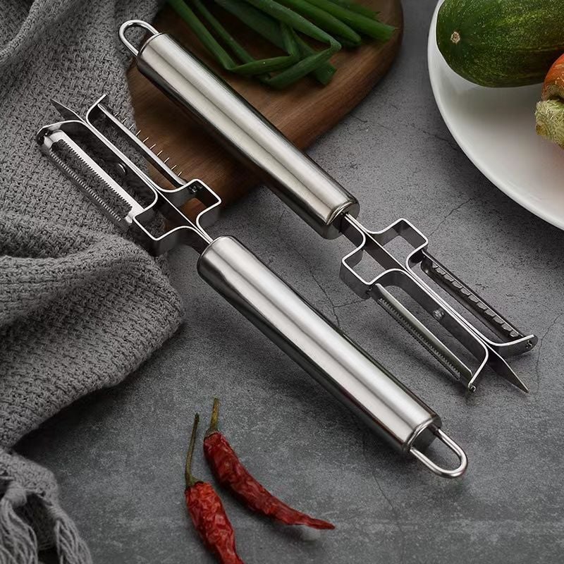 Paslanmaz Çelik 2 Bıçaklı Pratik Meyve Sebze Soyucu