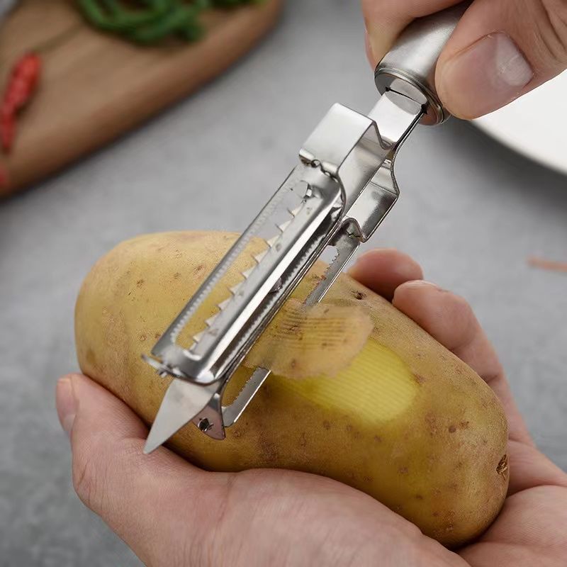 Paslanmaz Çelik 2 Bıçaklı Pratik Meyve Sebze Soyucu