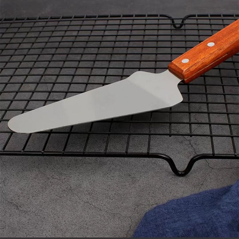 Ahşap Saplı Paslanmaz Çelik Spatula Pasta Tatlı Baklavacı Spatulası