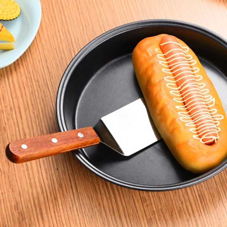 Ahşap Saplı Paslanmaz Çelik Spatula Pasta Tatlı Baklavacı Spatulası