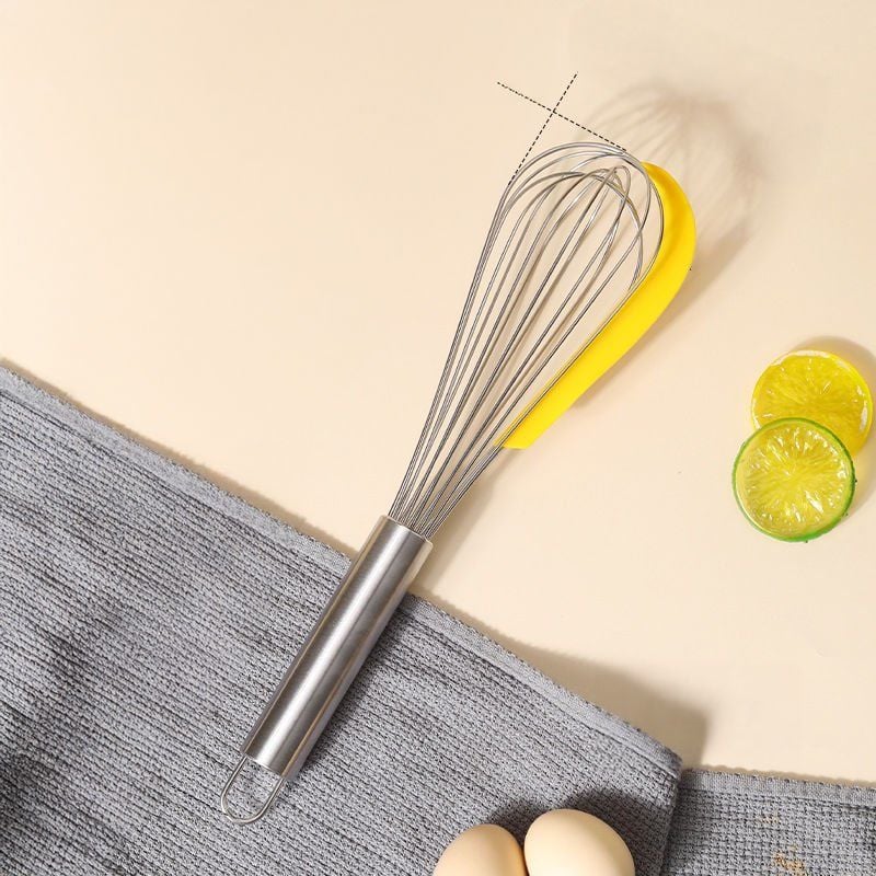 Silikonlu Paslanmaz Çelik Tel Çırpıcı Yumurtalık Sos Krema Karıştırıcı 35 cm