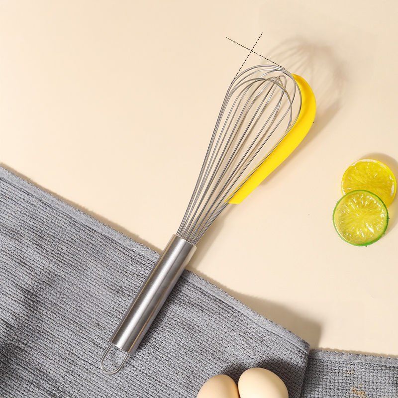 Silikonlu Paslanmaz Çelik Tel Çırpıcı Yumurtalık Sos Krema Karıştırıcı 35 cm