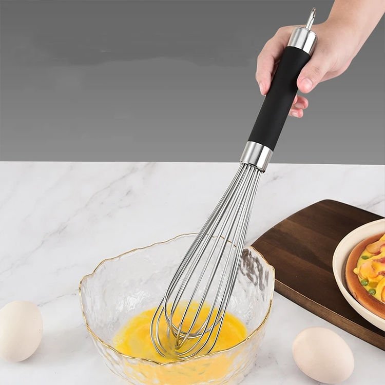 Silikon Saplı Paslanmaz Çelik Yumurtalık Sos Krema Çırpıcı Sos Karıştırıcı 25 cm