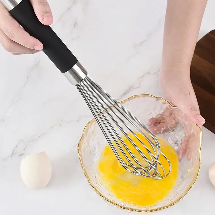 Silikon Saplı Paslanmaz Çelik Yumurtalık Sos Krema Çırpıcı Sos Karıştırıcı 25 cm