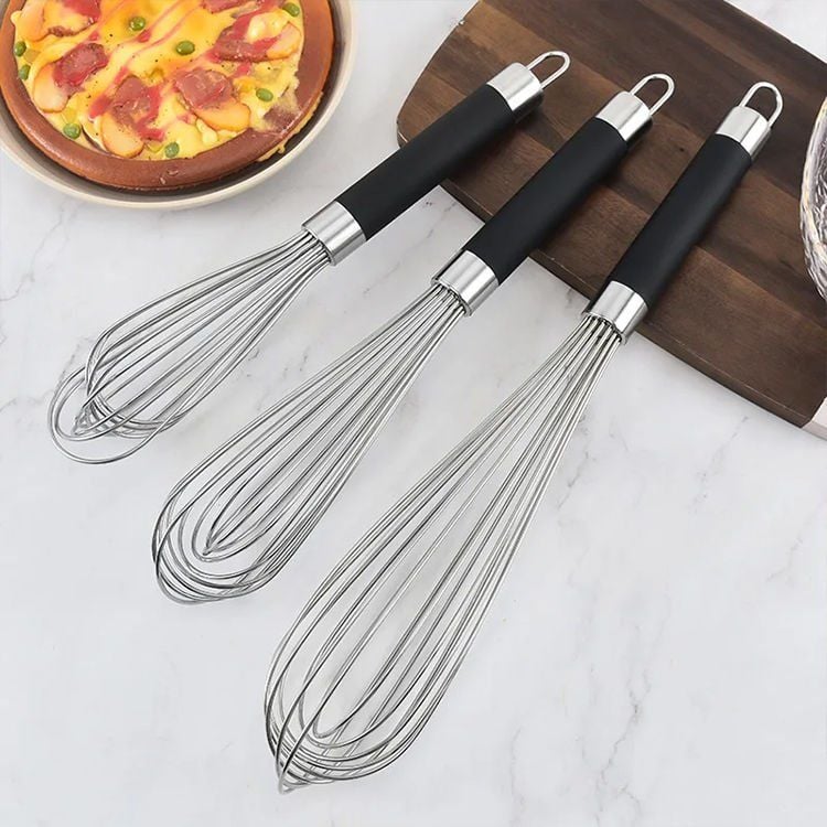 Silikon Saplı Paslanmaz Çelik Yumurtalık Sos Krema Çırpıcı Sos Karıştırıcı 30 cm