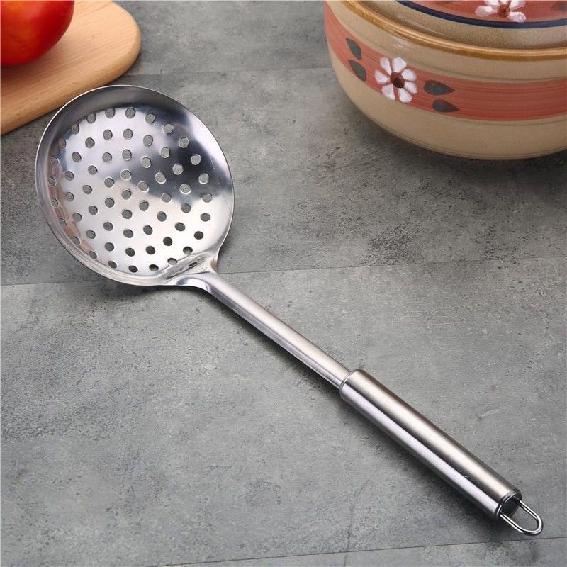 6 Parça Paslanmaz Çelik Mutfak Gereç Seti Askılı - Kepçe, Kevgir, Spatula