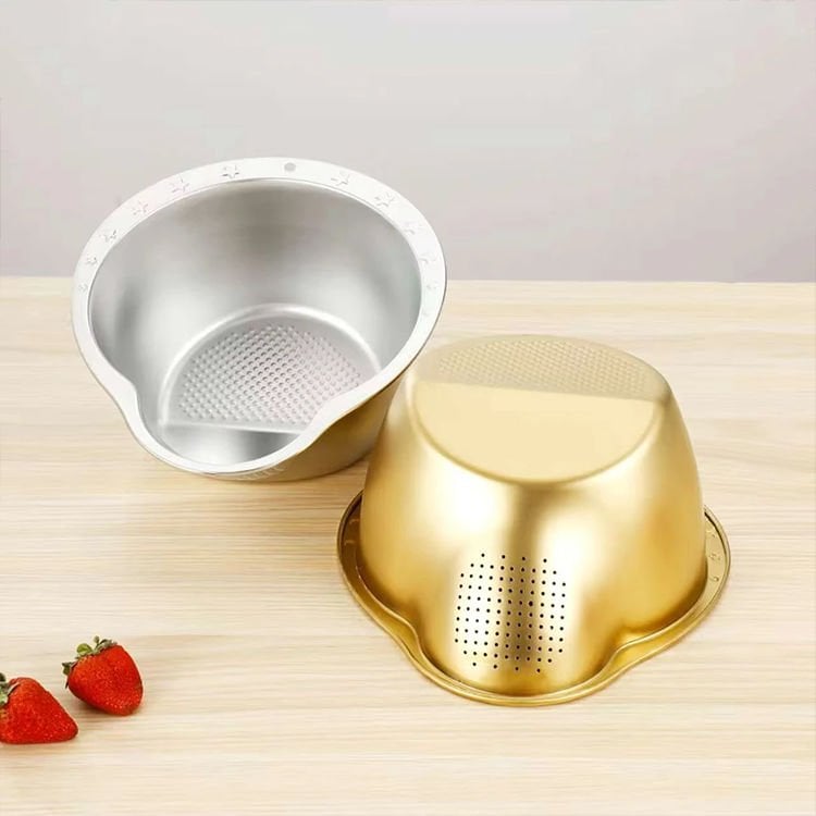 Çok Amaçlı Pirinç Meyve Makarna Sebze Süzgeci Paslanmaz Çelik Süzgeç Gümüş