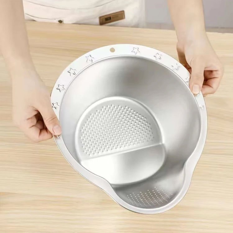 Çok Amaçlı Pirinç Meyve Makarna Sebze Süzgeci Paslanmaz Çelik Süzgeç Gümüş
