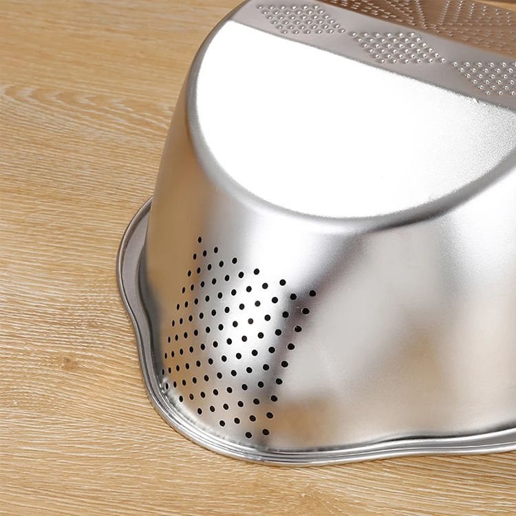 Çok Amaçlı Pirinç Meyve Makarna Sebze Süzgeci Paslanmaz Çelik Süzgeç Gold