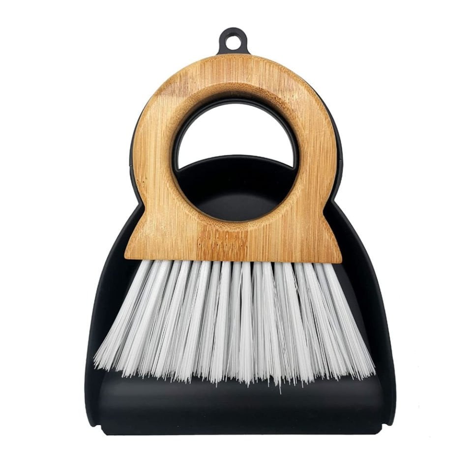Ergonomik Plastik Faraş ve Ergonomik Bambu Saplı Yuvarlak Fırça Seti