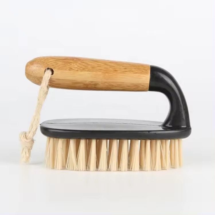 Bambu Saplı Oval Bulaşık ve Yer Temizlik Fırçası - Mutfak, Zemin ve Banyo Kullanımına Uygun