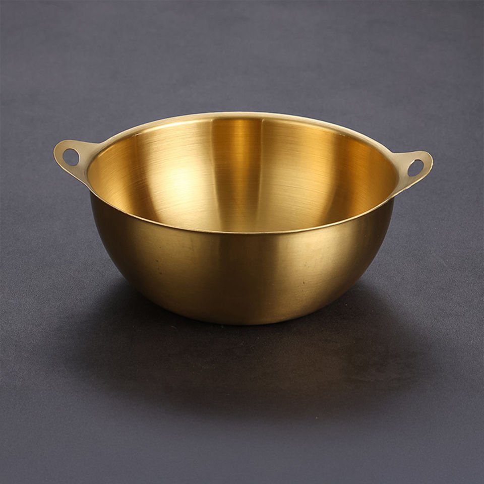 Gold Paslanmaz Çelik Kulplu Mini Kase – Sos Sunum Servis Kabı 13 cm