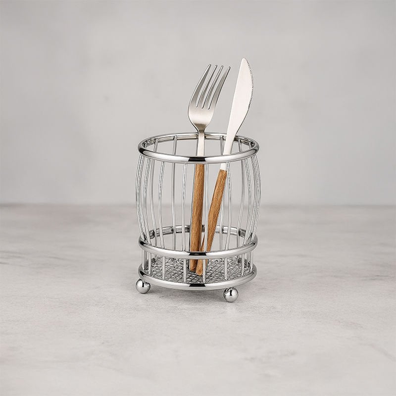 Gümüş Metal Ayaklı Lüks Kaşıklık – Çatal Bıçak Düzenleyici Organizer