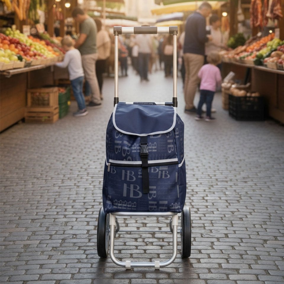 Teleskopik Saplı Su Geçirmez Çantalı Alüminyum Gövdeli Katlanabilir Pazar Arabası Bordo