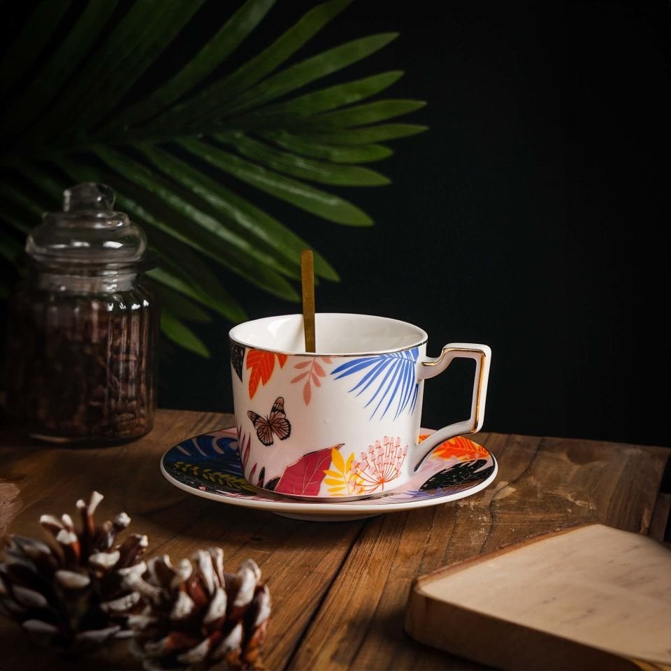 Butterfly Tek Kişilik Kelebek Desenli Çay Fincan Takımı 240 Ml