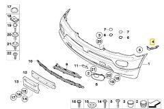 BMW E53 X5 ÖN TAMPON AYAĞI SOL 51117116667
