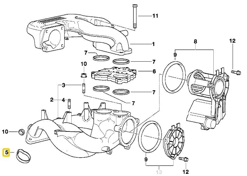 BMW E36 E46 VE Z3 ELRİNG EMME MANİFOLD CONTASI 11611437384