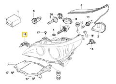 BMW E60 E60 LCİ E61 VE E61  LCİ ÖN SOL FAR TAMİR SETİ 63126941478