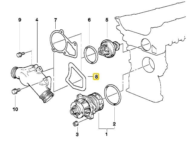 BMW M50 VE M52 MOTOR TERMOSTAT KAPAK CONTASI 11531740437