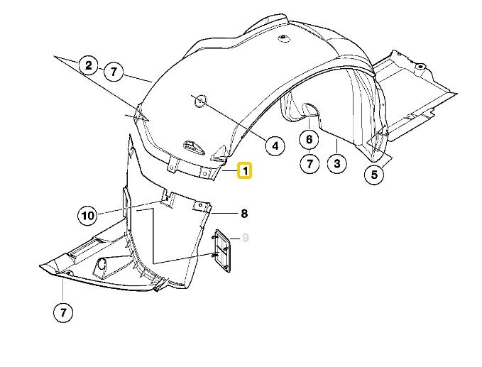 BMW E46 ÖN SAĞ DAVLUMBAZ ARKA PARÇA 51717039678