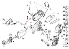 BMW E60 E60LCI E61 VE E61LCI SAĞ KAPI AÇMA MEKANİZMASI 7127800