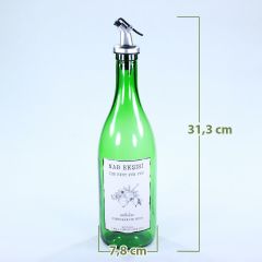 Yağdanlık Sosluk Sirkelik Özel Akıtıcılı Çimen Yeşili Nar Ekşisi Etiketli 750 ml