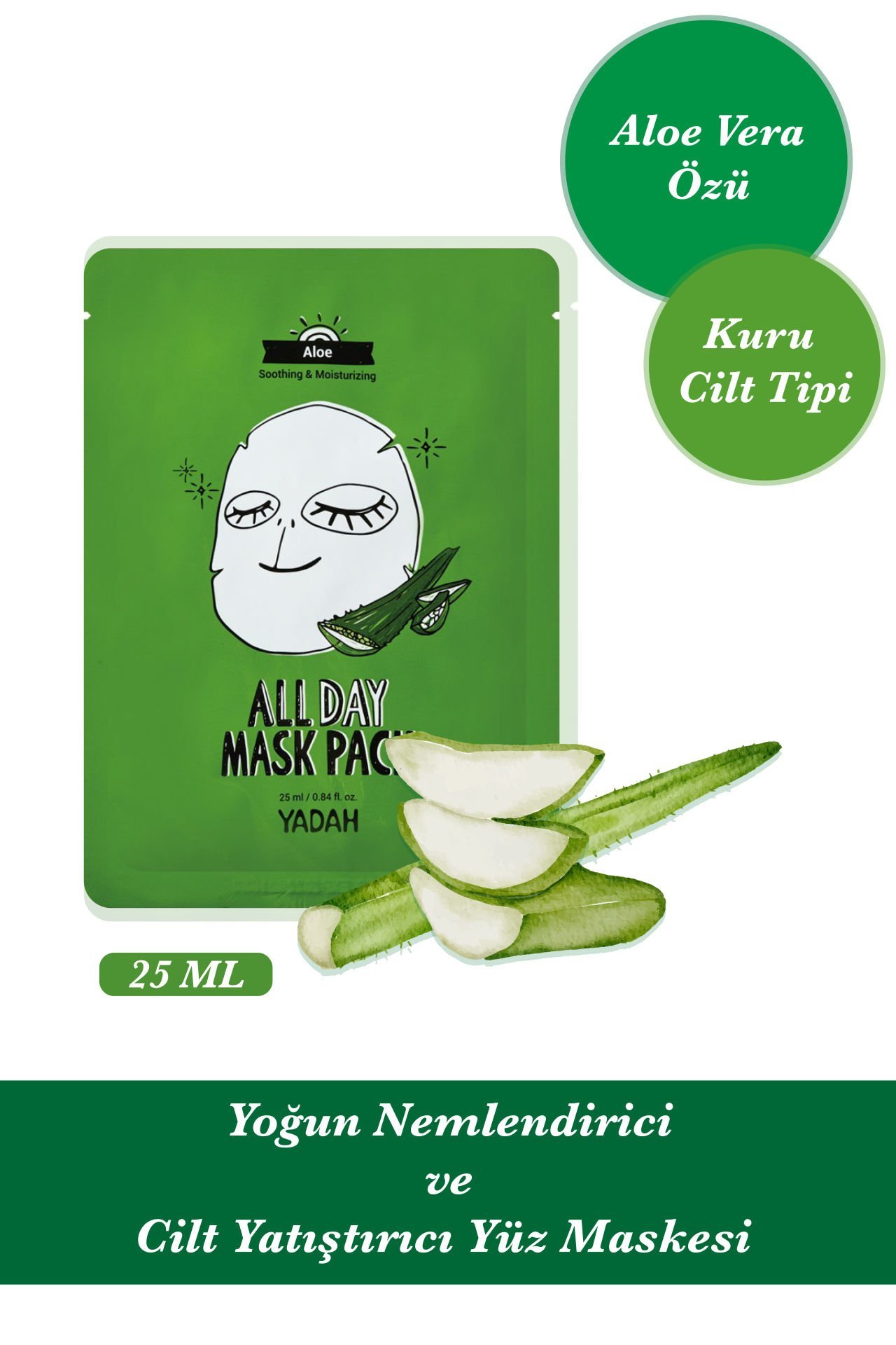 Aloe Vera Özlü Yatıştırıcı Kağıt Maske