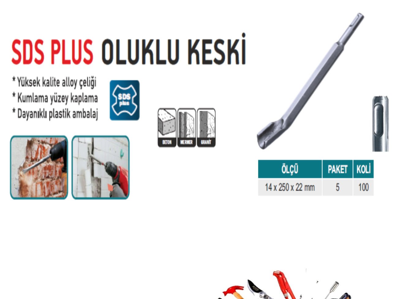 SDS MAX GENİŞ KESKİ 18X400X25 MM