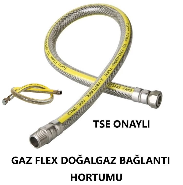 GAZ FLEX DOĞALGAZ BAĞLANTI HORTUMU 200 CM TSE ONAYLI