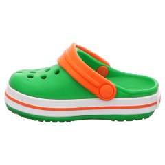 CROCS CROCBAND CLOG K GRASS GREEN WHITE BALAZING ORANGE