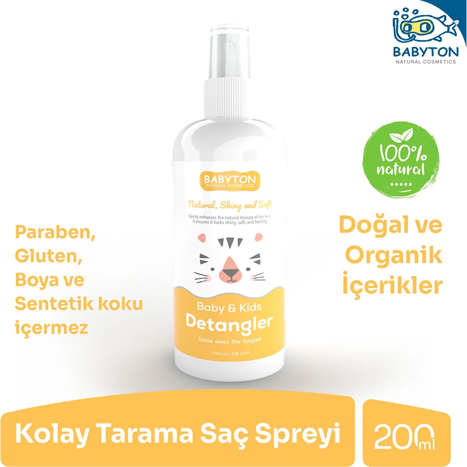 Babyton Bebek ve Çocuklar İçin Kolay Tarama Spreyi 200ml