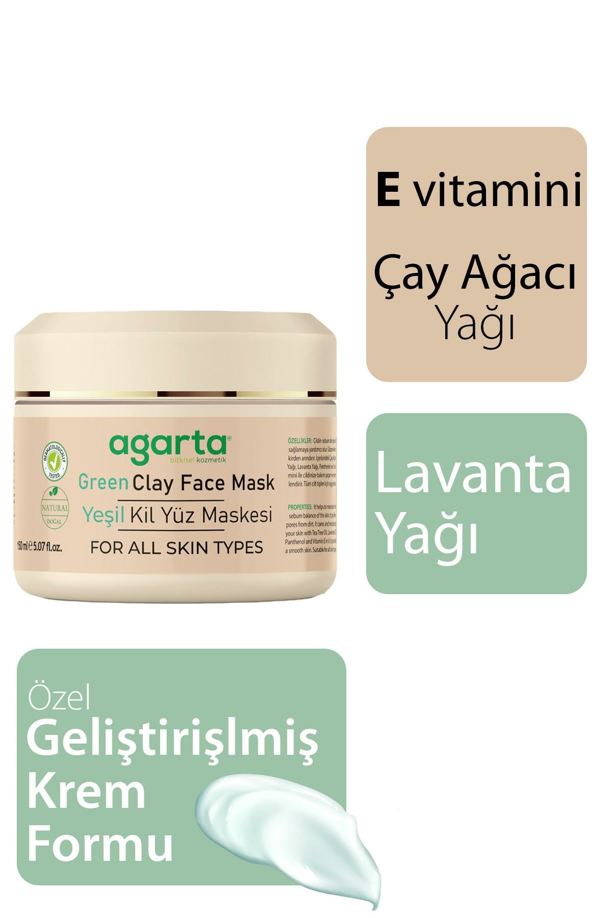 Agarta Yeşil Kil Yüz Maskesi 150ml