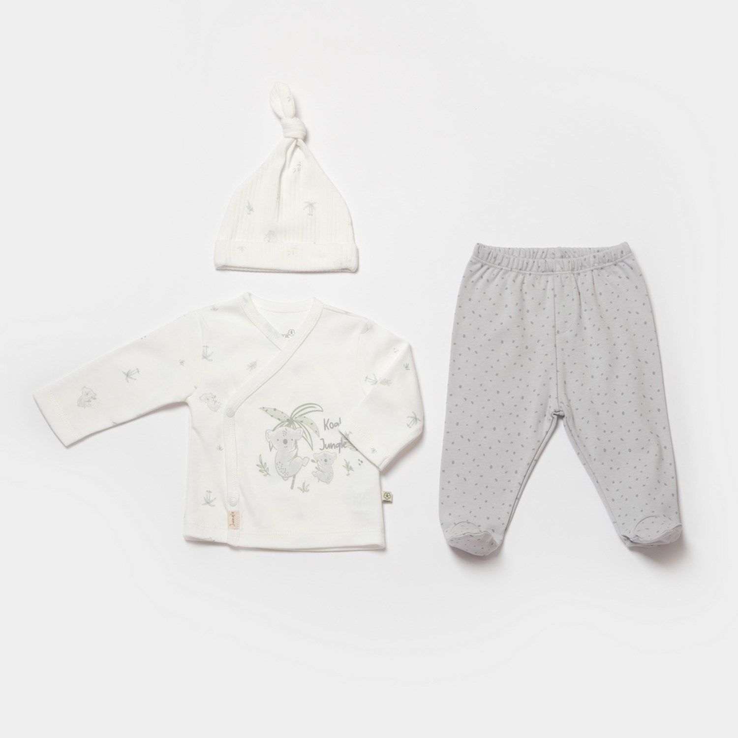 Bibaby Biorganic Koala Jungle 3'Lü Bebek Takım 73315 Gri