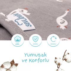 Sevi Bebe İnterlok Bebe Kundak ART-118 Kuğu Desen