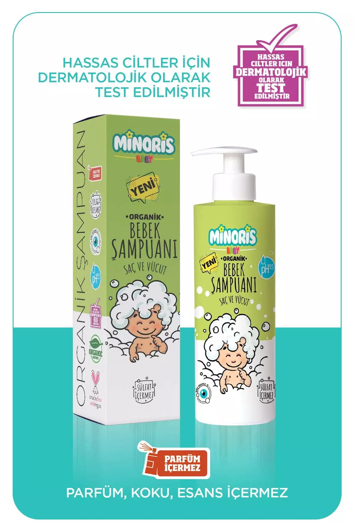 Minoris Kids Organik Saç ve Vücut Şampuanı 400ml