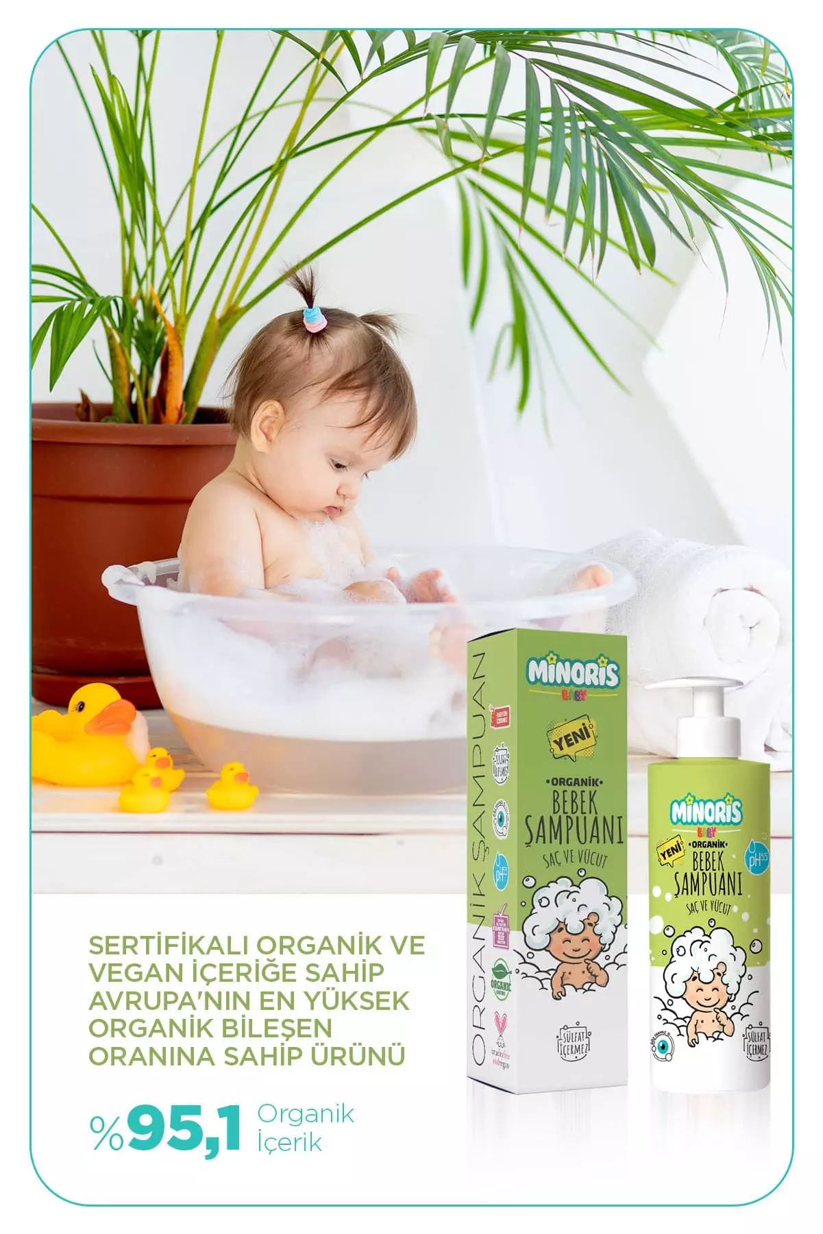 Minoris Kids Organik Saç ve Vücut Şampuanı 400ml