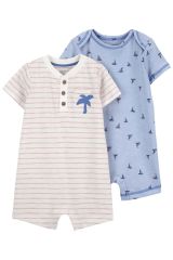 Carter's Layette Erkek Bebek 2'Li Tulum 1Q476310 Karışık Renkli