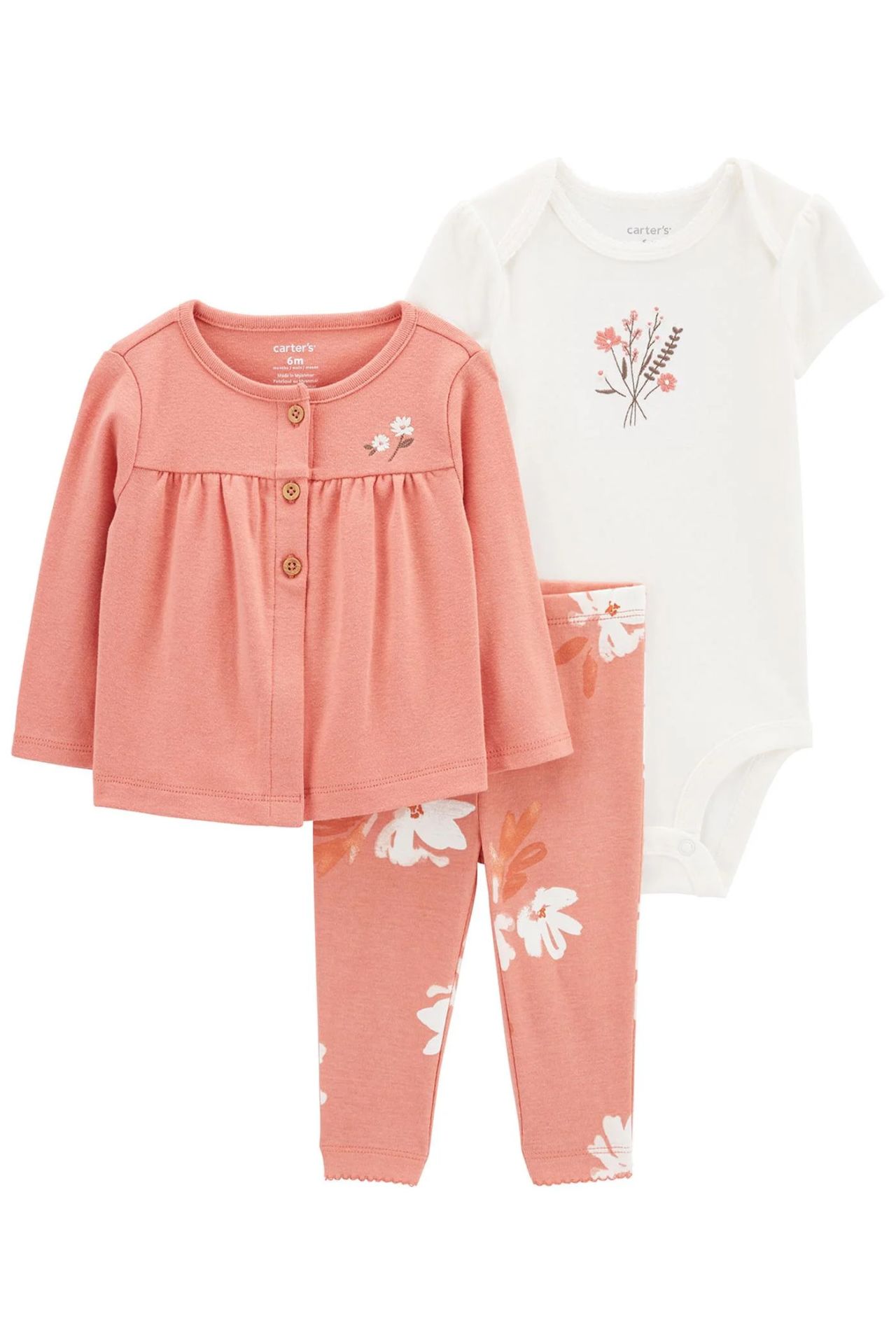 Carter's Layette Kız Bebek 3'Lü Hırkalı Set 1P559210 Karışık Renkli