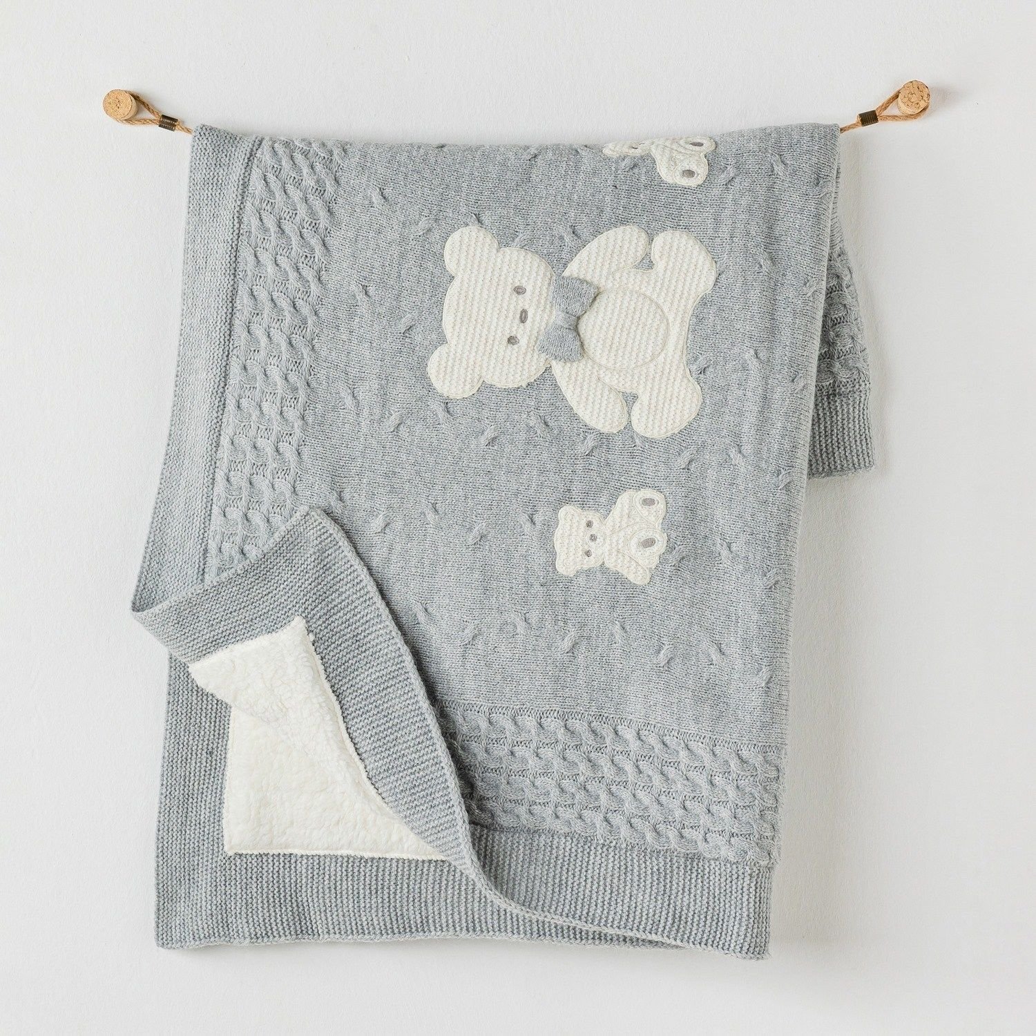 Andywawa AC24338 Triko Bebe Battaniye 95x85 Grey Melange