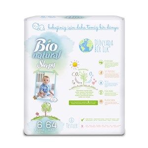 Sleepy Bio Natural Bebek Bezi Jumbo 6 Beden 15-27 Kg 64 Adet