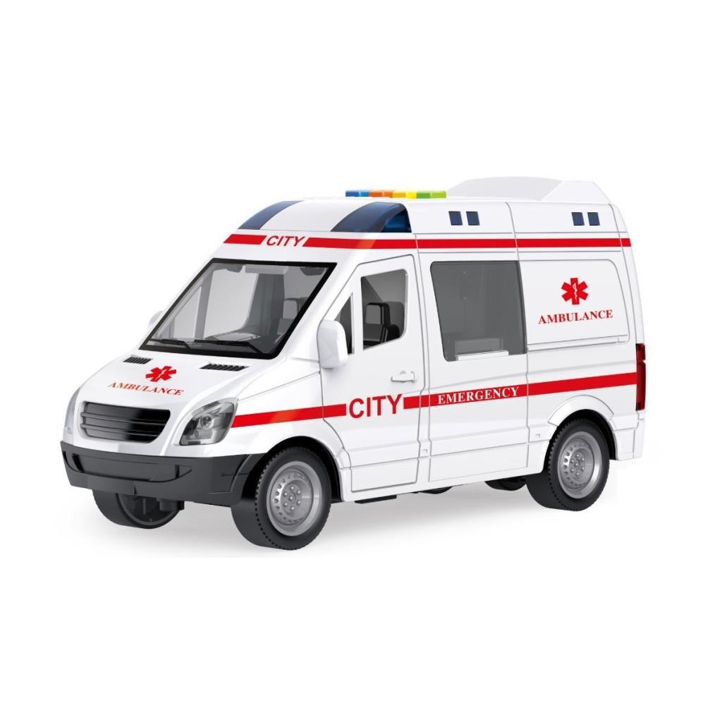 WY590E-F 1:16 Sürtmeli Sesli Işıklı Ambulans / Polis Arabası