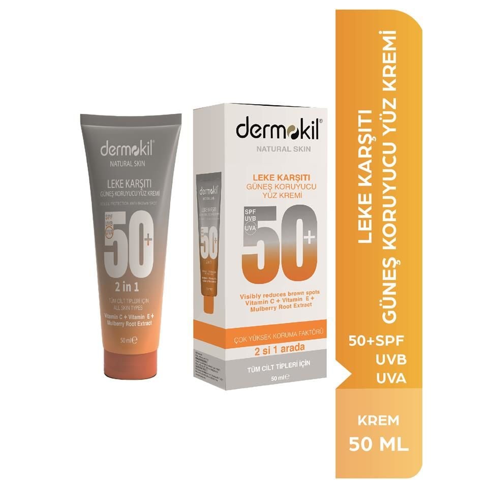 Dermokil Leke Karşıtı Güneş Koruyucu Yüz Kremi 50 SPF 50ml